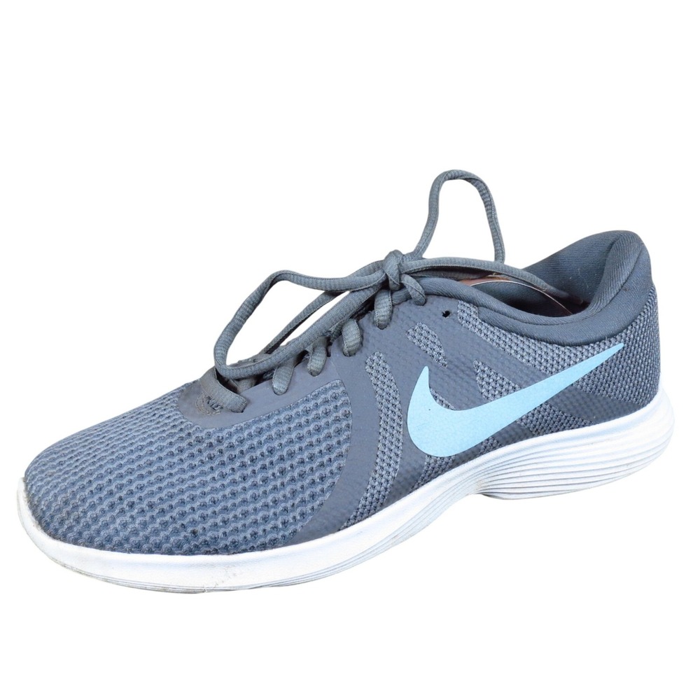Nike Revolution 4 Women Athletic Running Shoes Size 9 Daily Training Gray Blue